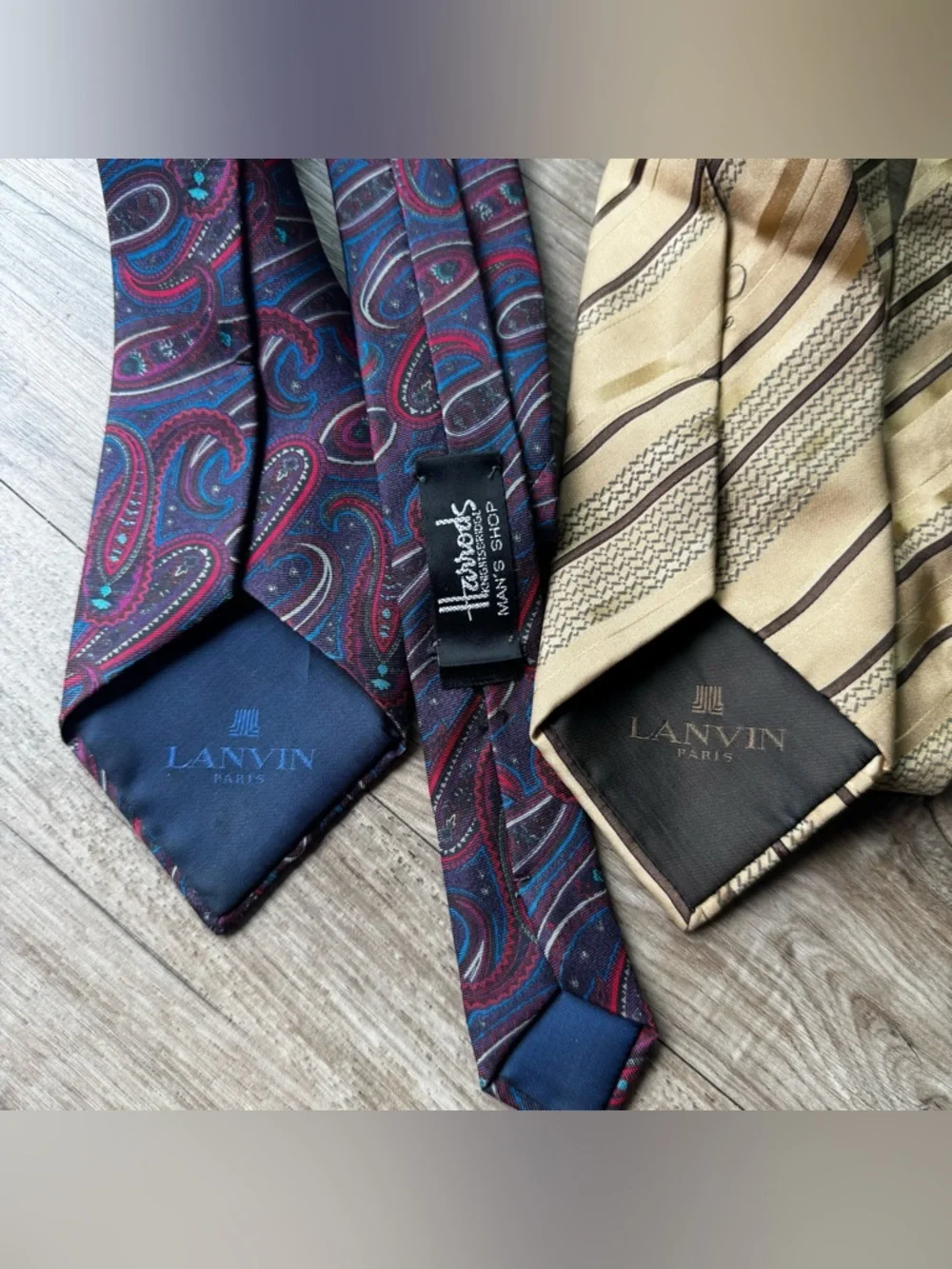 Vintage lanvin silk tie set of 2
